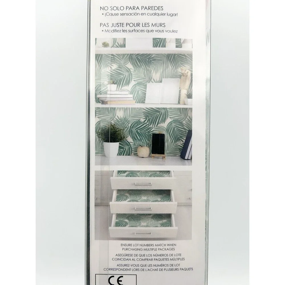 1 Roll Packed Party Peel And Stick Wallpaper Stay Palm Leaves